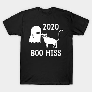 Funny 2020 Sucks Boo Hiss Ghost & Cat Gift T-Shirt
